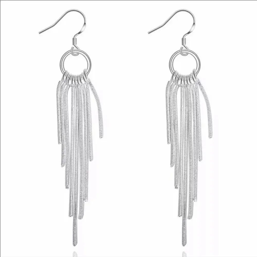 The Fringe Earrings in Tibetan silver